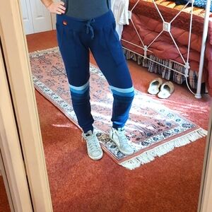 Aviator Nation Navy Joggers with Light Blue Stripes